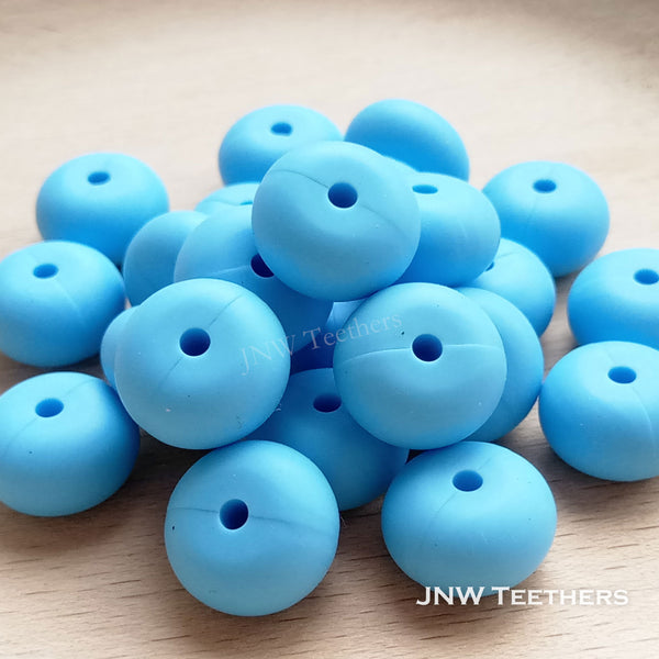 14mm Silicone Abacus - Conflower Blue