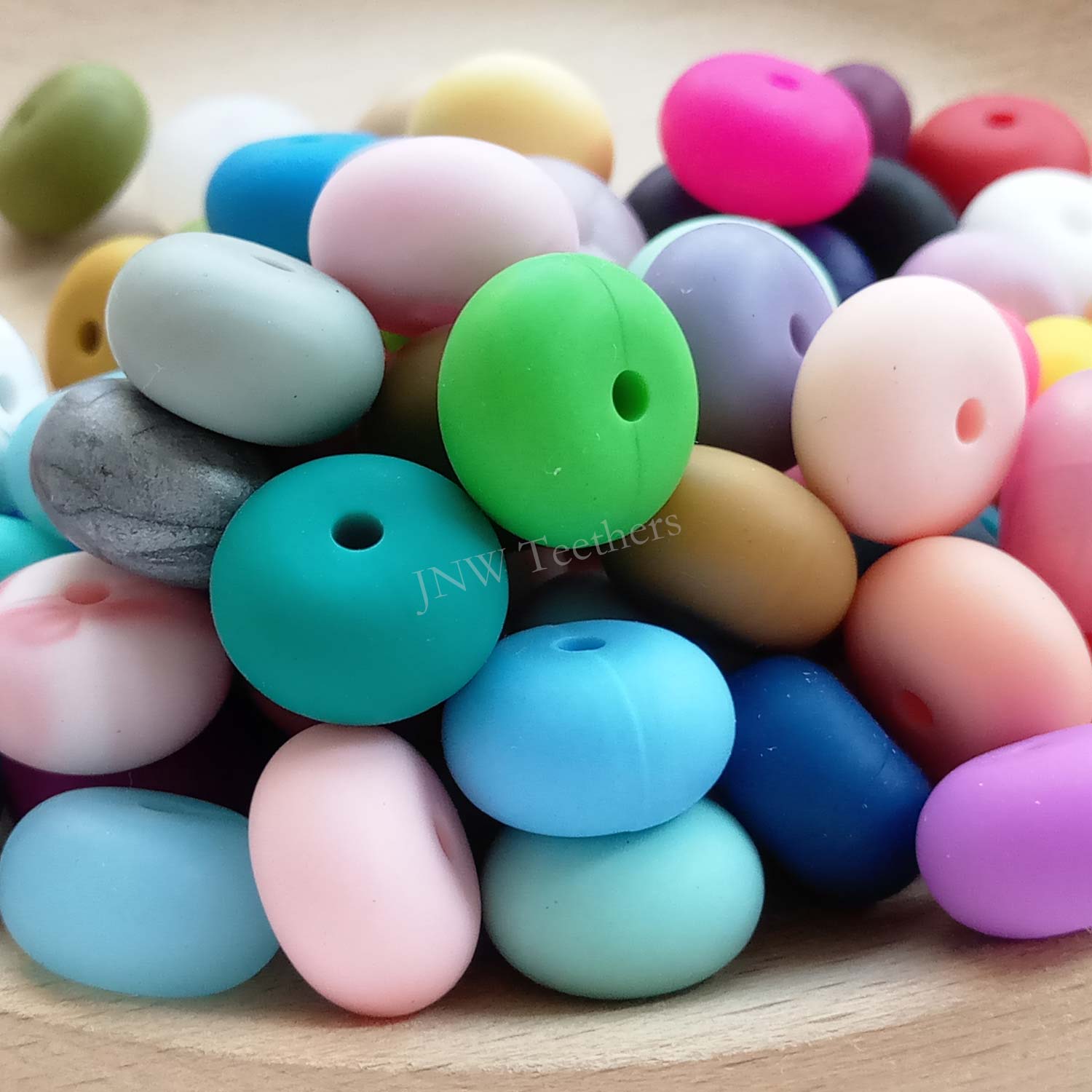 Silikonperlen-Abakus Φ14mm, 14mm silicone abacus beads