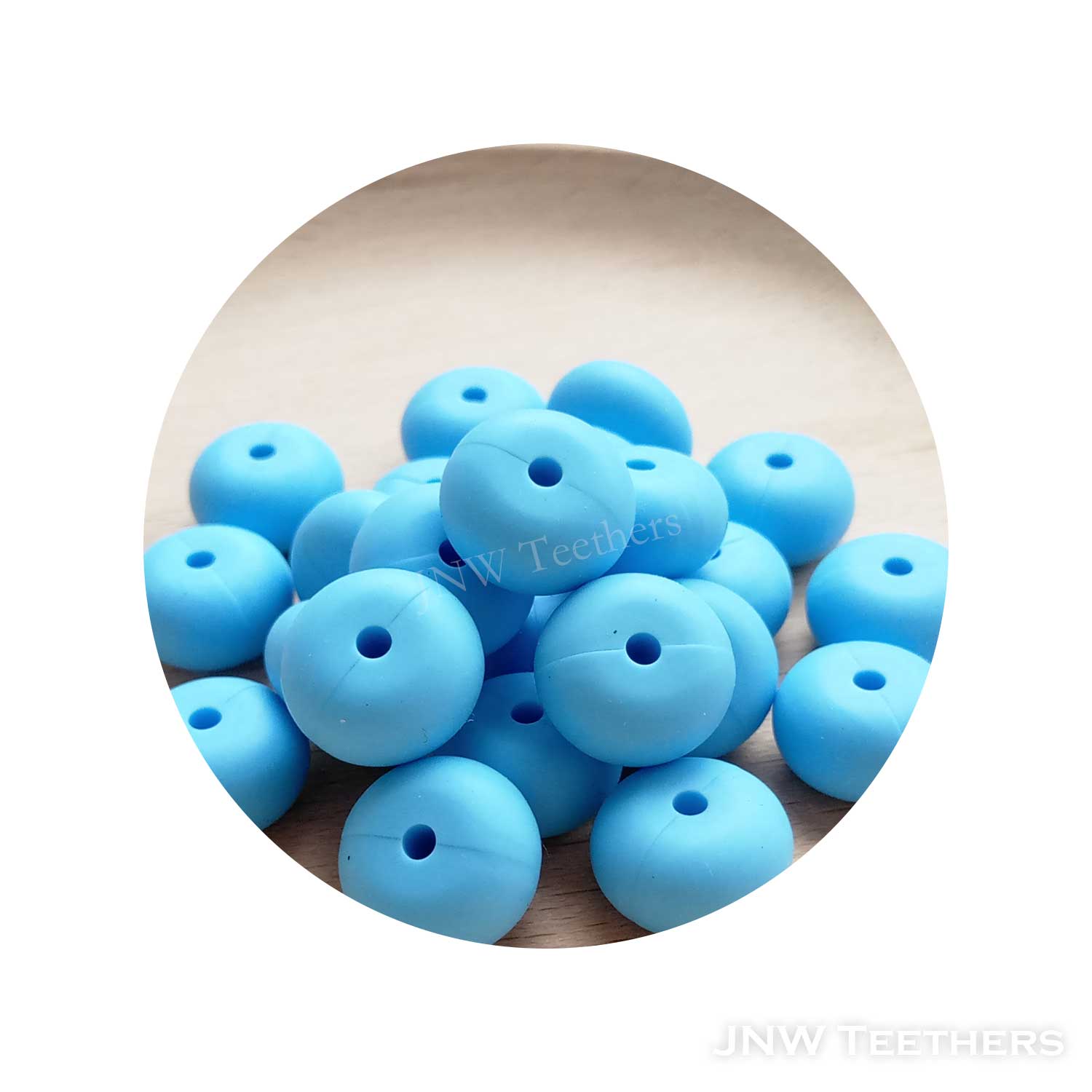 14mm Silicone Abacus - Vivid Cerulean