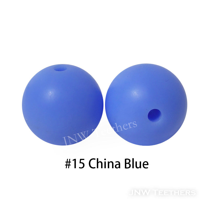 JNWTeethers 12mm silicone round beads China Blue