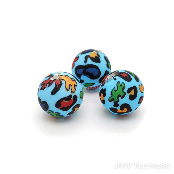 Leopard Puzzle Printed silicone Beads D27