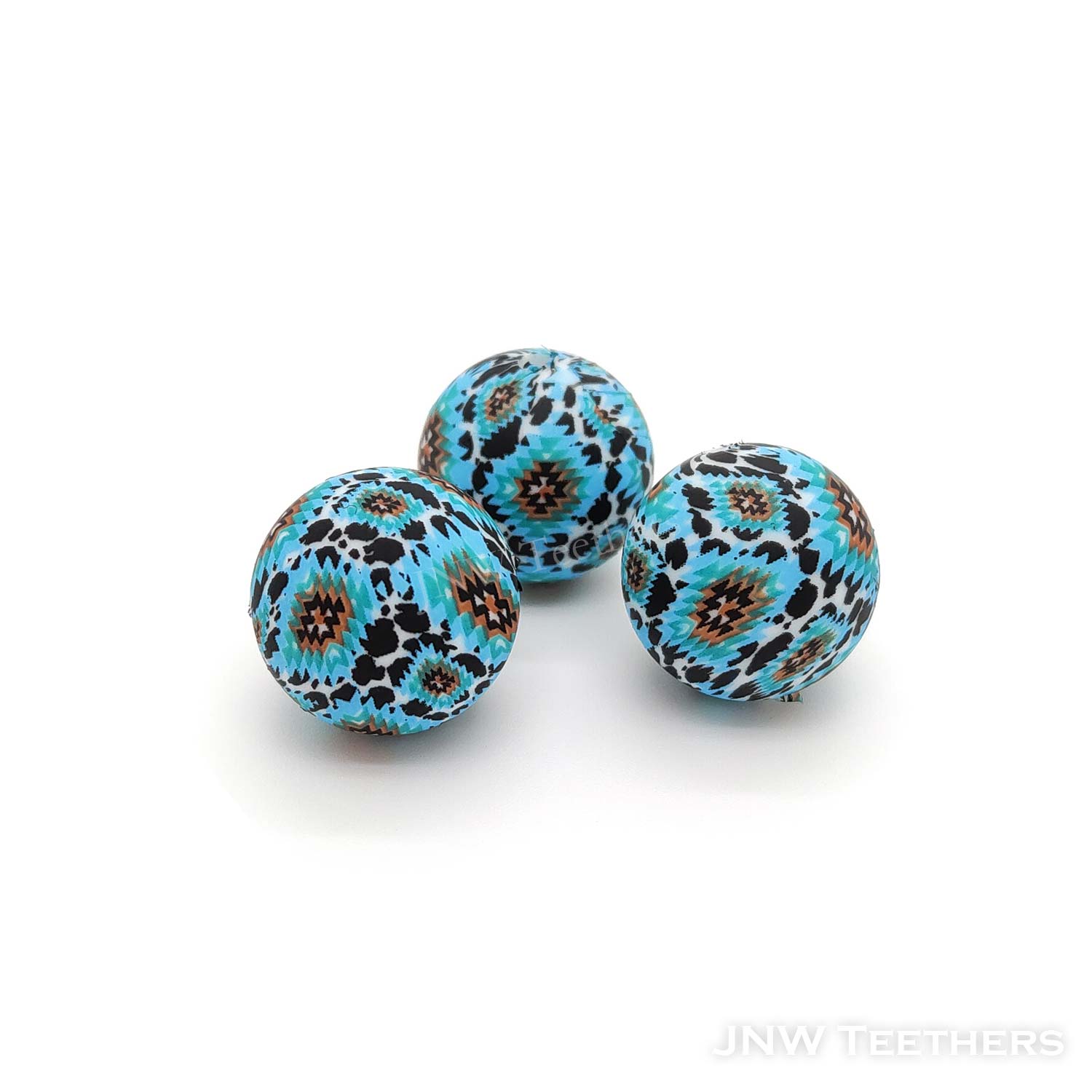 Perles rondes en silicone imprimées #405