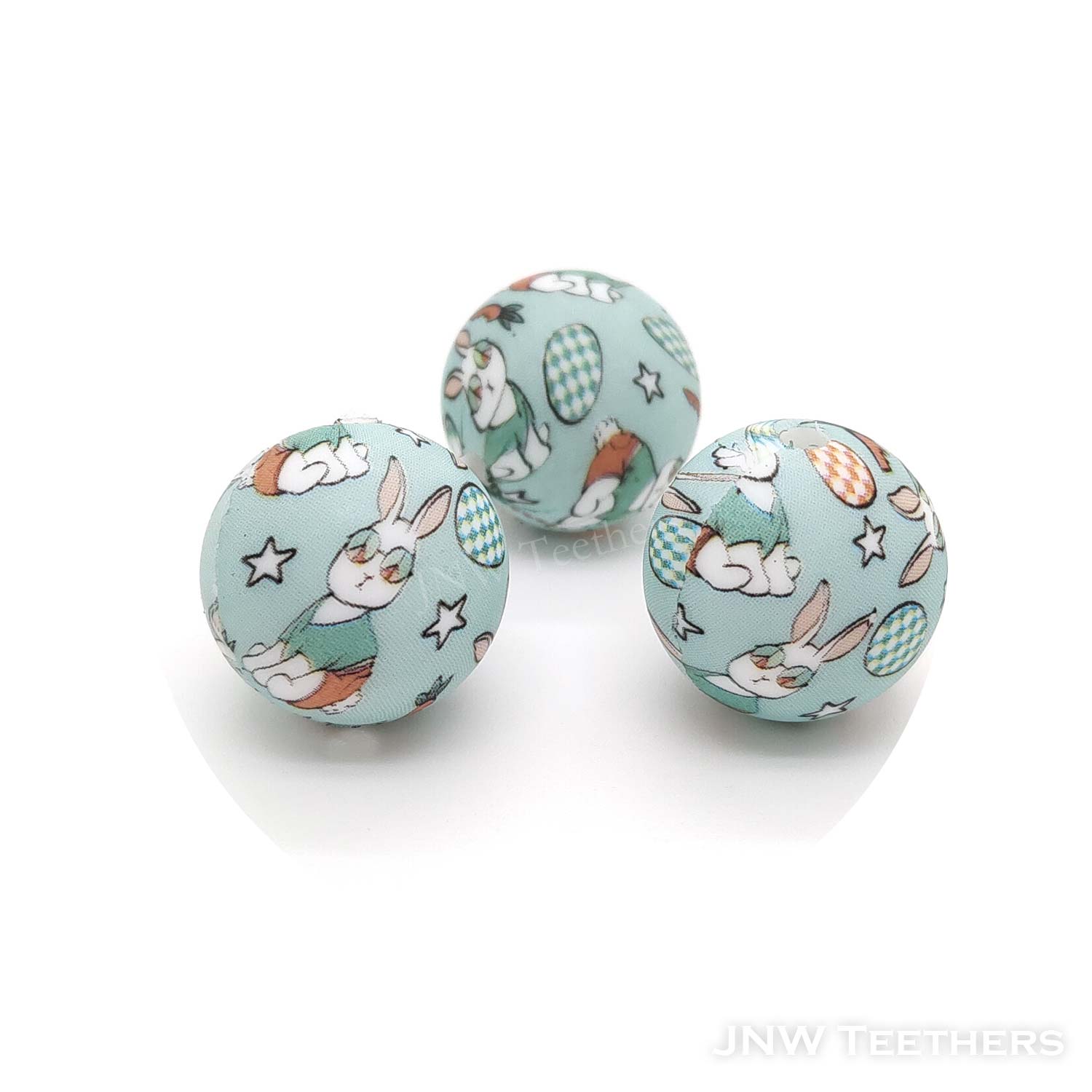 Perles rondes en silicone imprimées #405