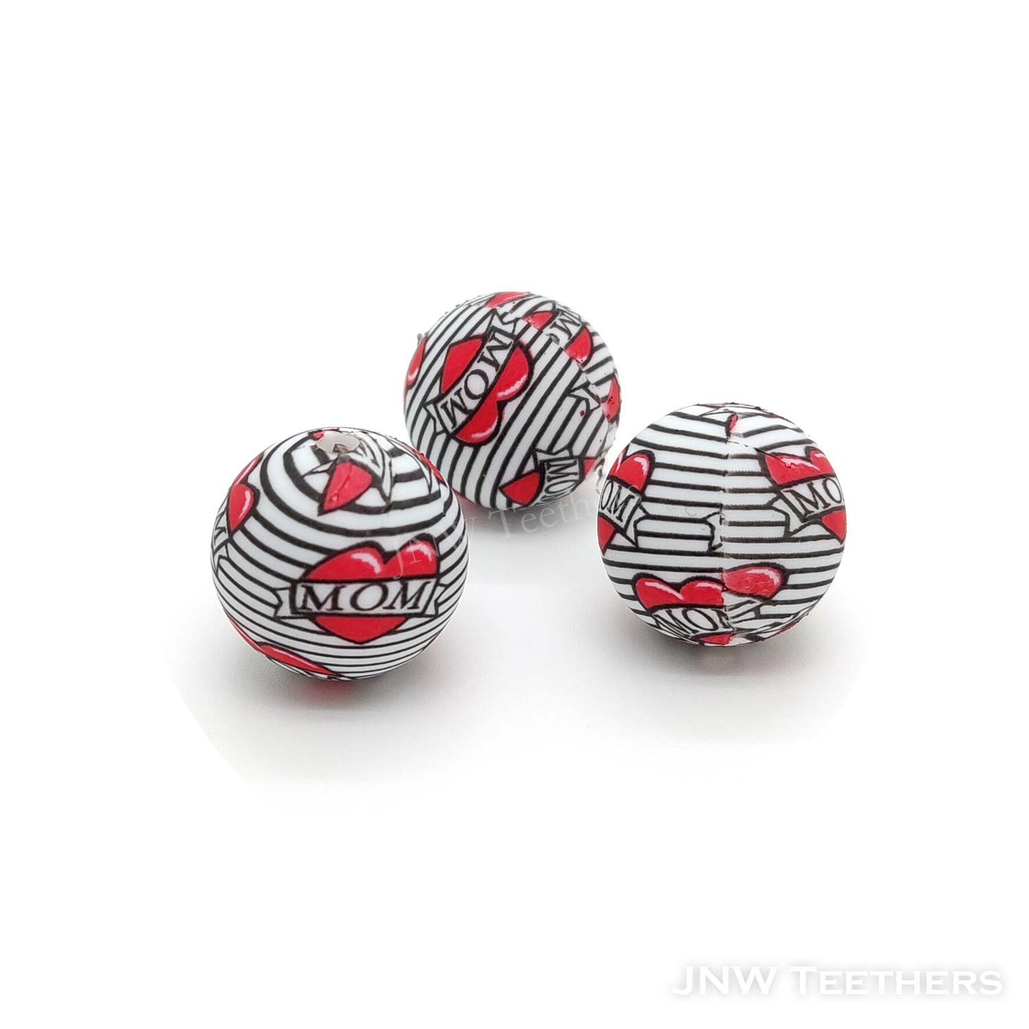 Perles rondes en silicone imprimées #405