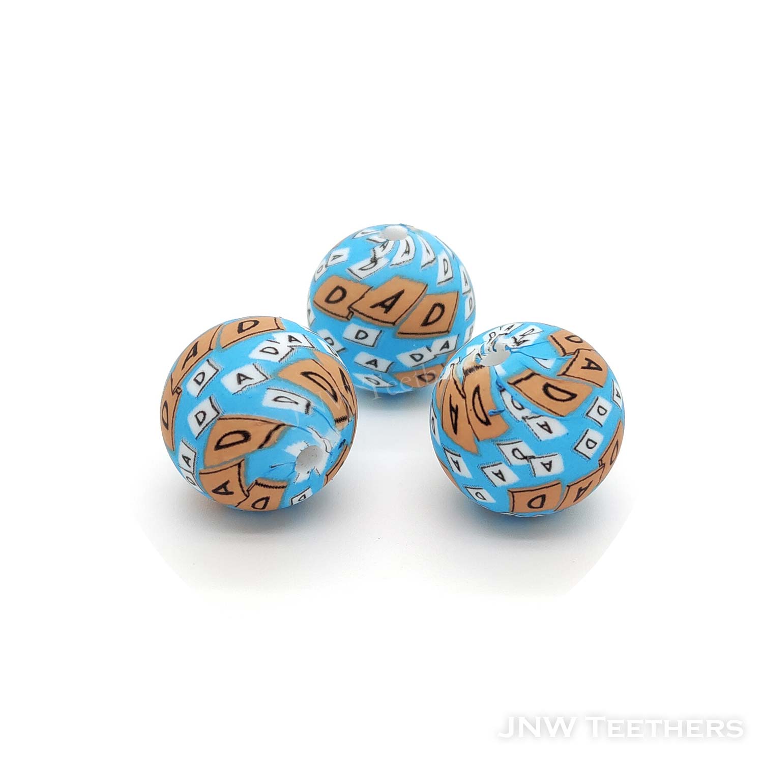 Perles rondes en silicone imprimées #405