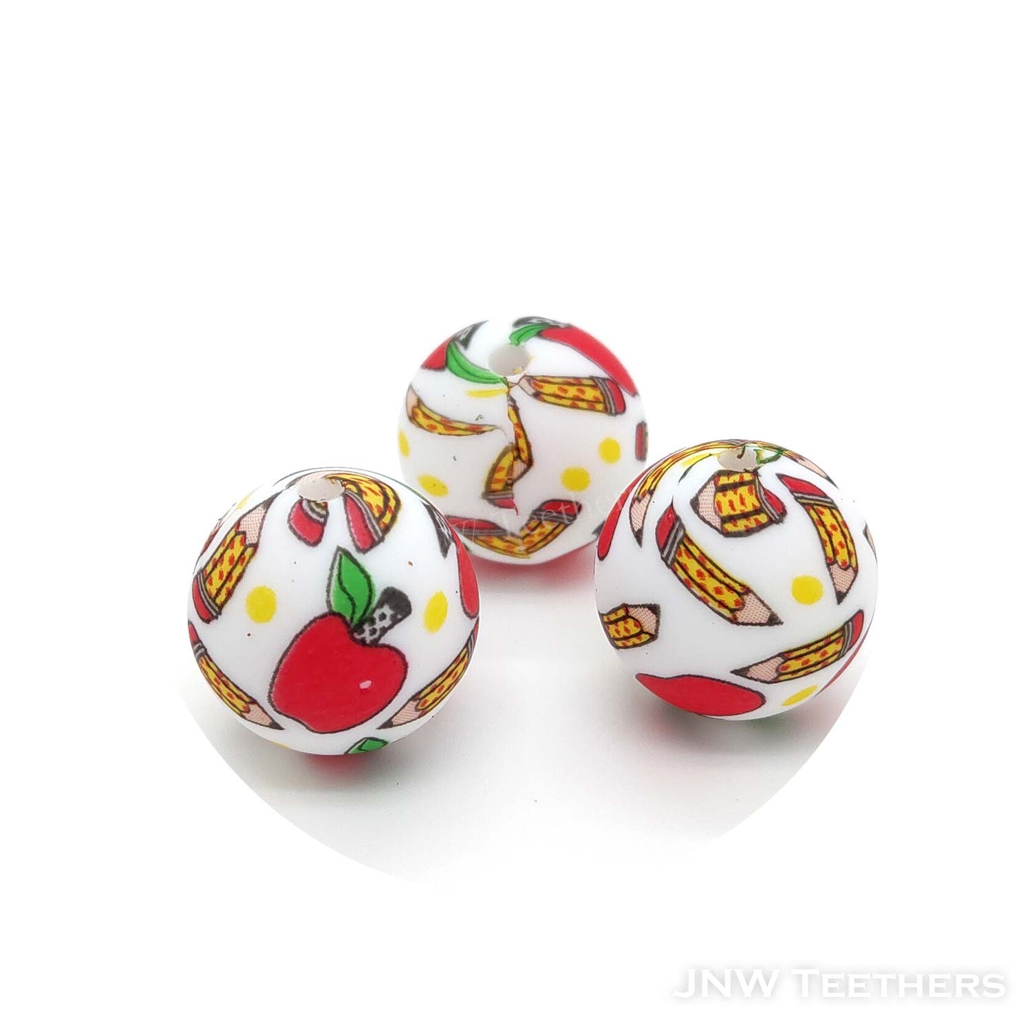 Perles rondes en silicone imprimées #405