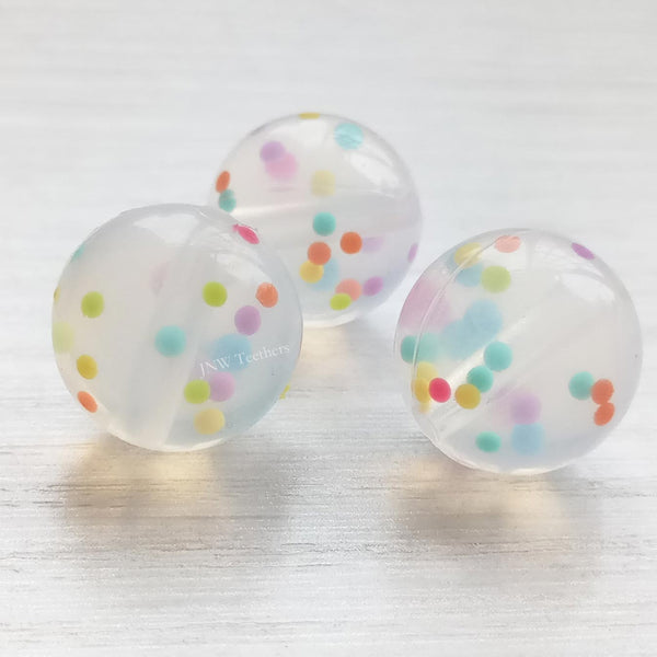 17 mm klares Konfetti-Sechseck