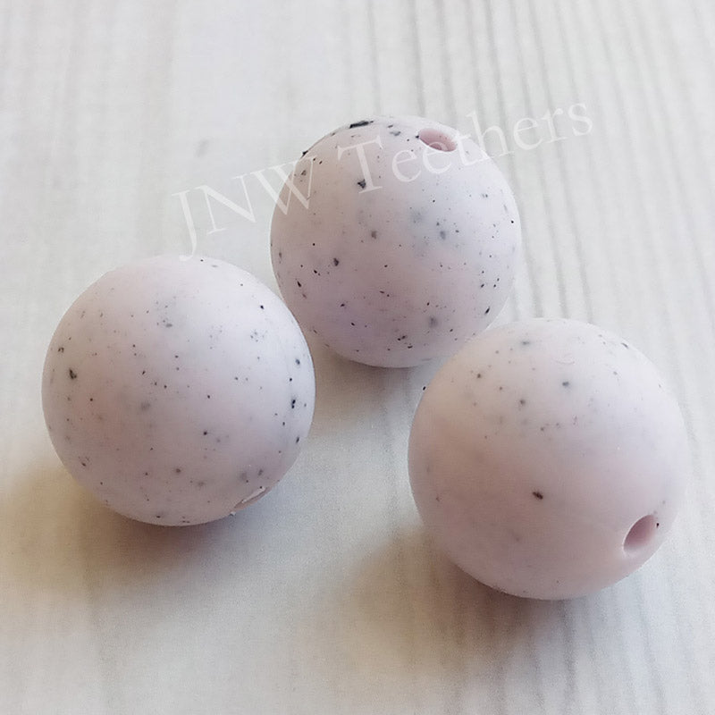 Lilac Speckled Silicone Beads