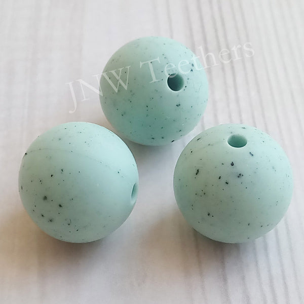 Mint Speckled Silicone Beads