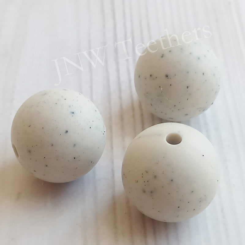 Peach Speckled Silicone Beads
