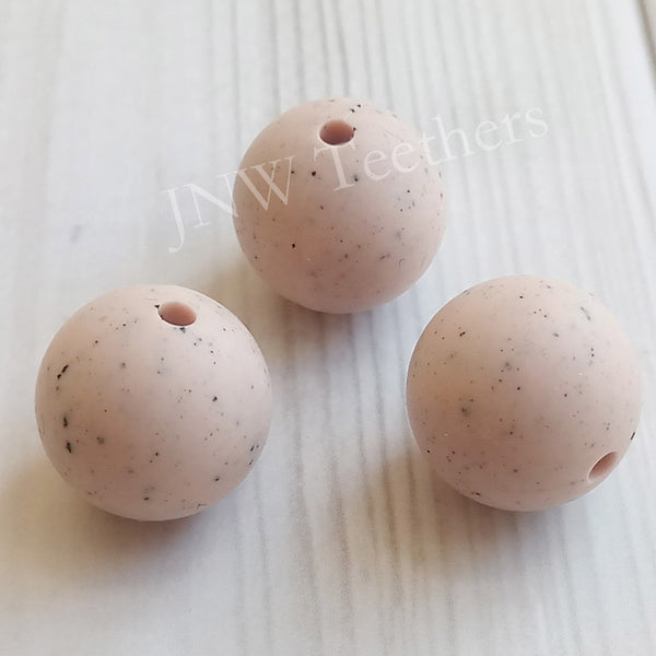 Peachy Speckled Silicone Beads