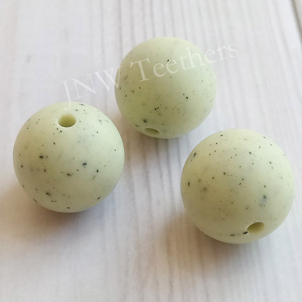 Sage Speckled Silicone Beads