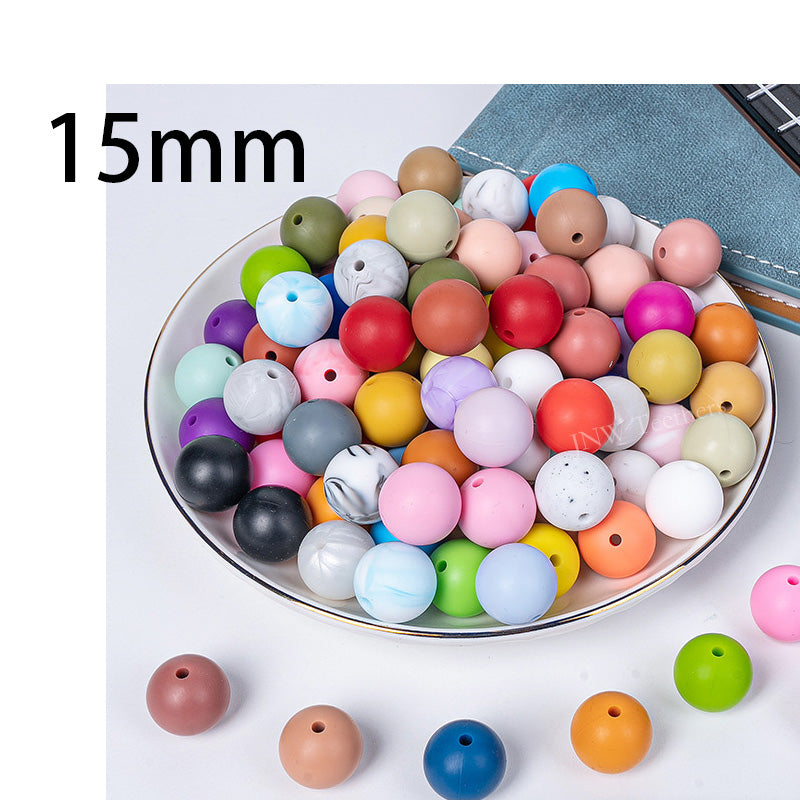 15mm Silicone Round Beads