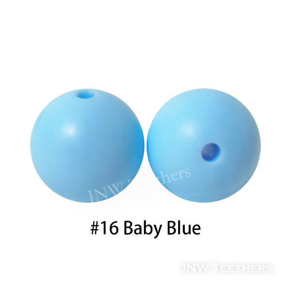 Baby Blue pyöreät silikonihelmet