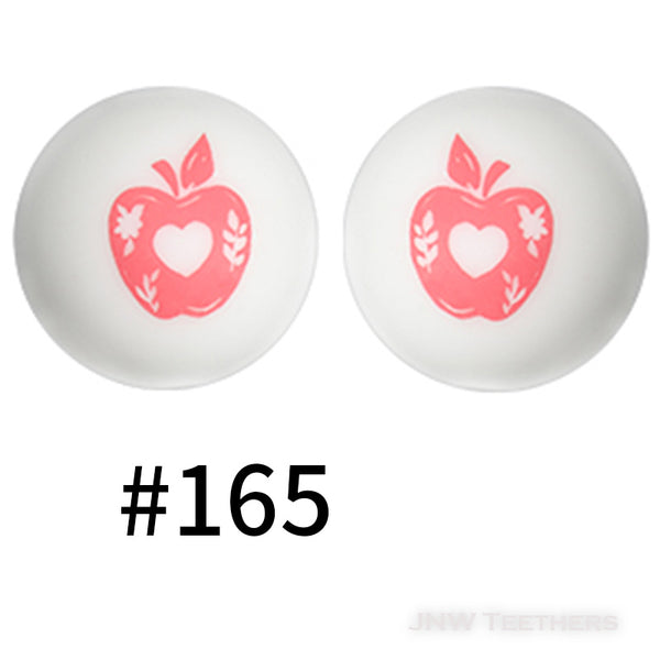 15mm Silicone Printed Beads Pattern E