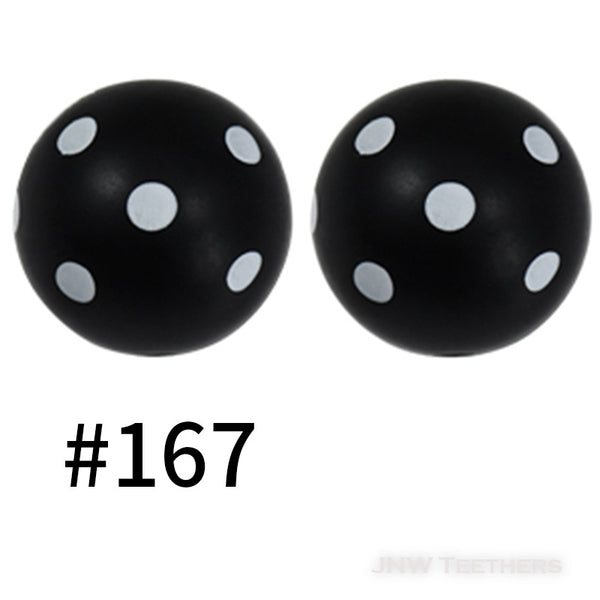 15mm Silicone Printed Beads Pattern E