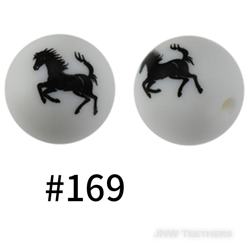 15mm Silicone Printed Beads Pattern E