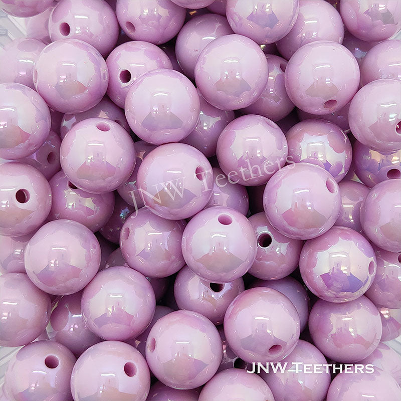 Lilac 16mm Round Gumball Iridescent Acrylic Beads