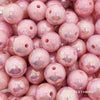 Pink 16mm Round Gumball Iridescent Acrylic Beads