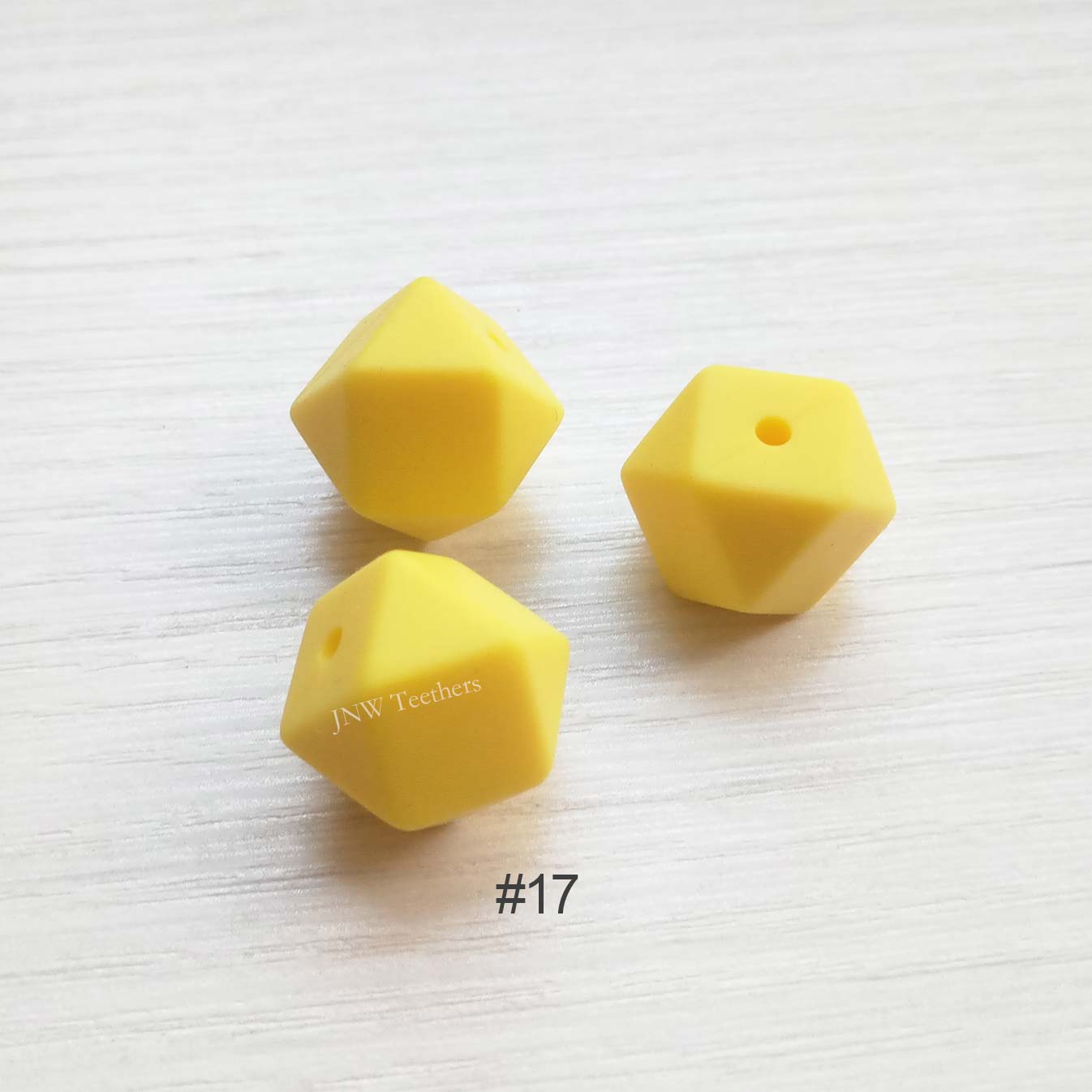 14mm &17mm  Bright Yellow Silicone Hexagon Beads