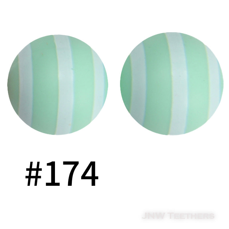 15mm Silicone Printed Beads Pattern E