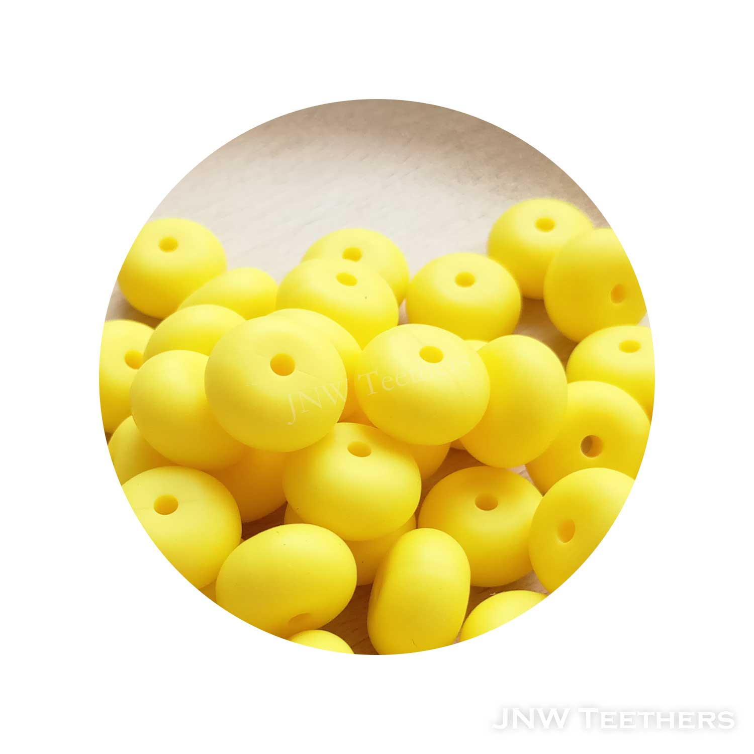 14mm Silicone Abacus - Bright Yellow