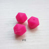 14mm &17mm Fuchsia  Silicone Hexagon Beads