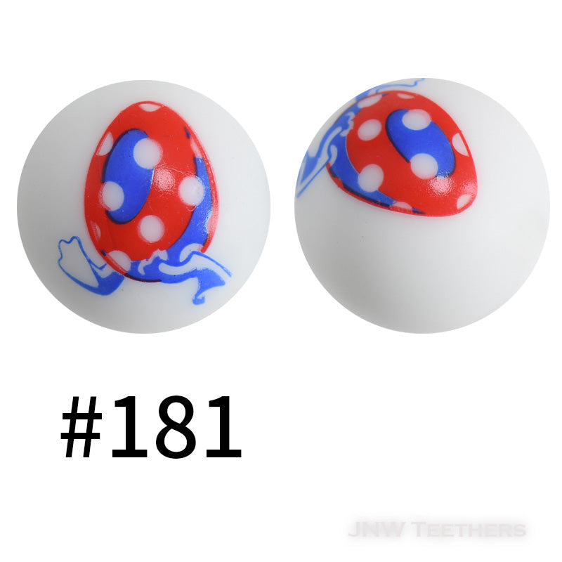 15mm Silicone Printed Beads Pattern E