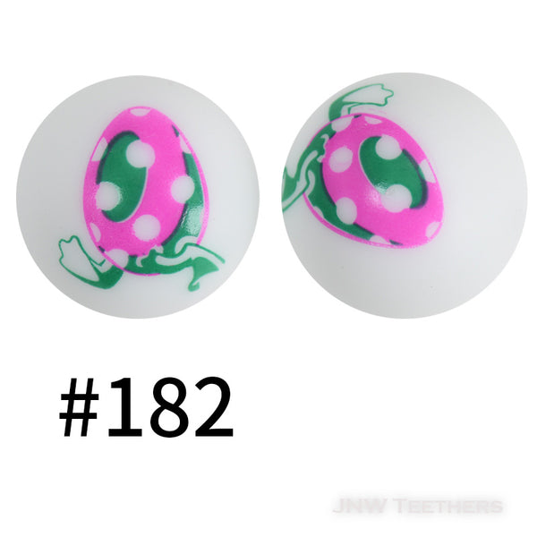 15mm Silicone Printed Beads Pattern E