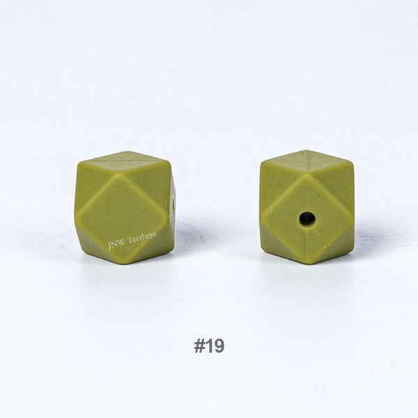 20pcs 14mm Silicone Hexagon Beads
