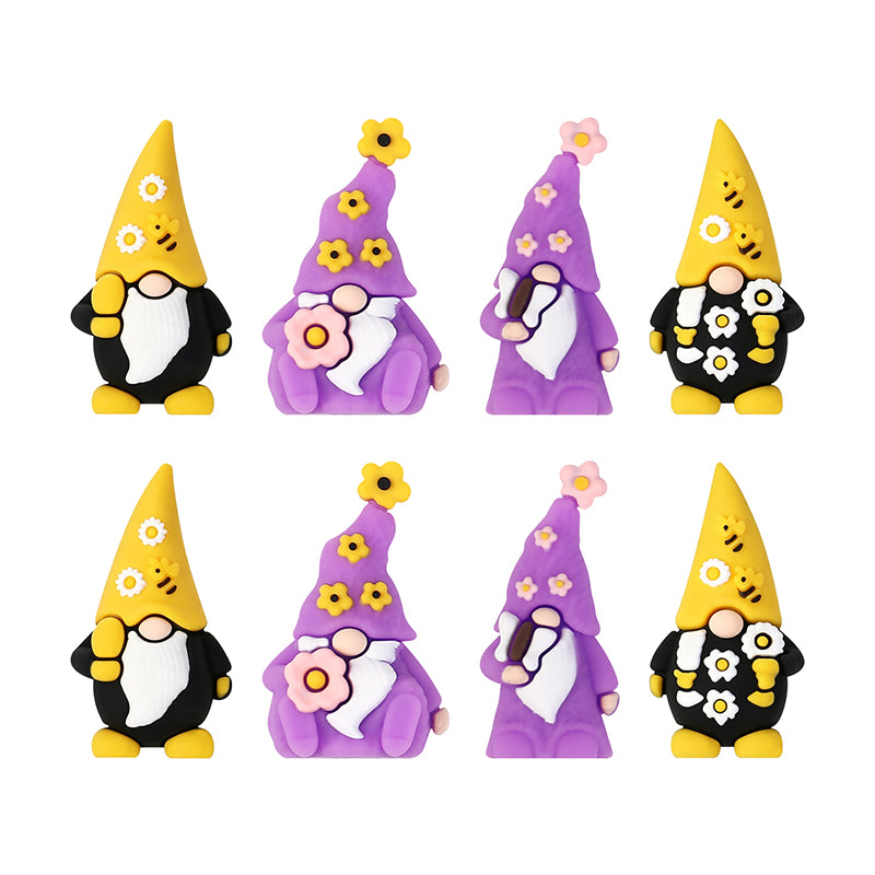 5pcs 3D Gnome Silicone Focal Beads