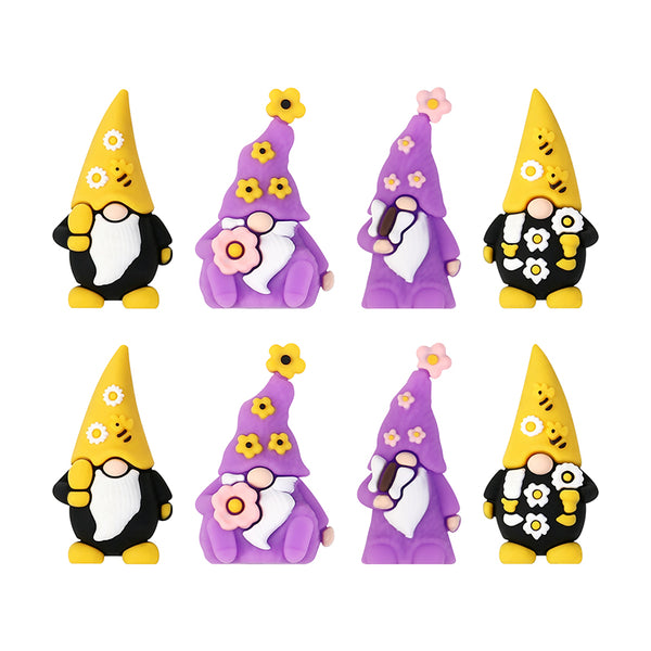 5pcs 3D Gnome Silicone Focal Beads