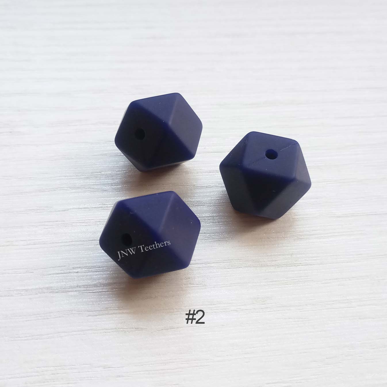 14mm &17mm Dark Navy Blue
 Silicone Hexagon Beads