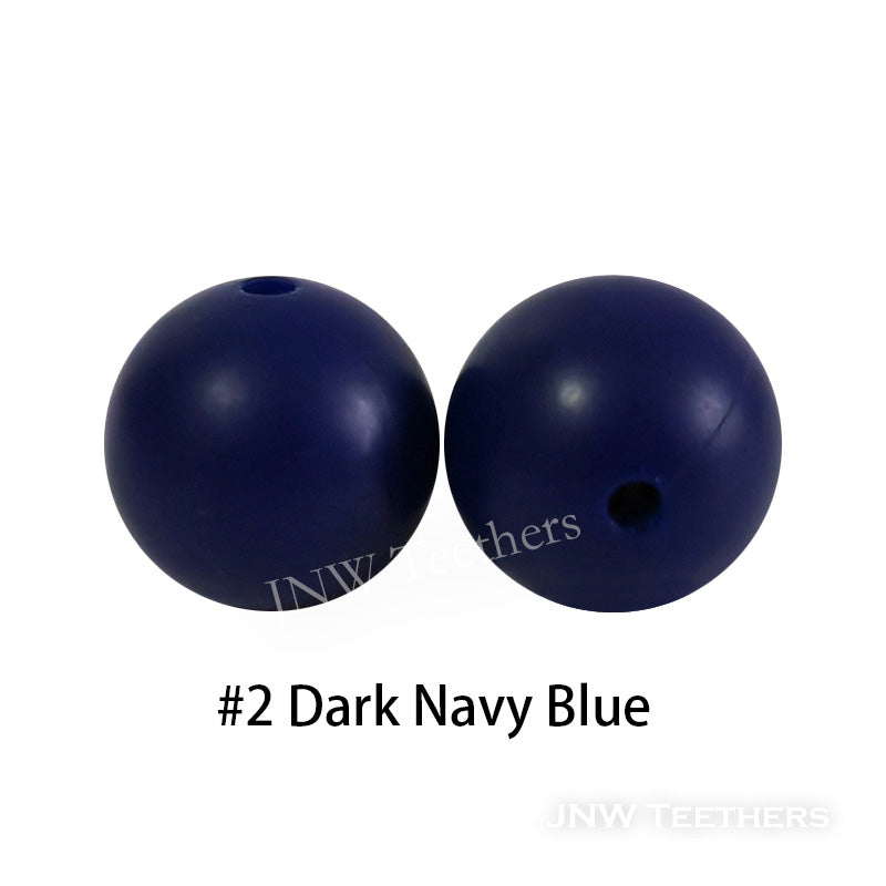 JNWTeethers 9mm silicone round beads navy blue