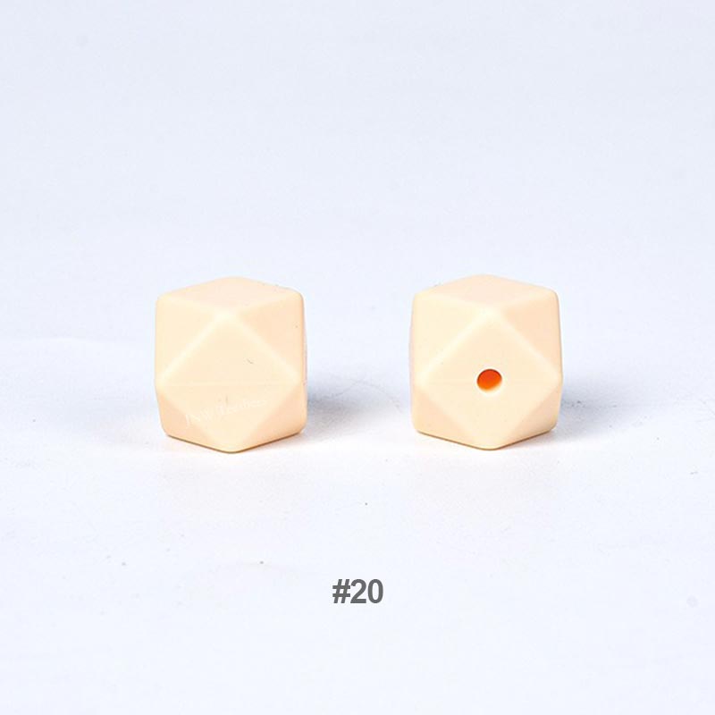 20pcs 14mm Silicone Hexagon Beads