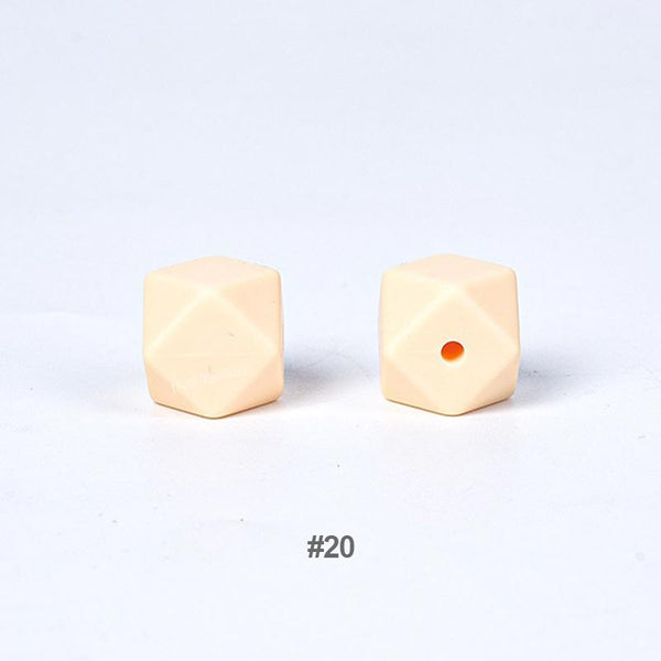20pcs 14mm Silicone Hexagon Beads