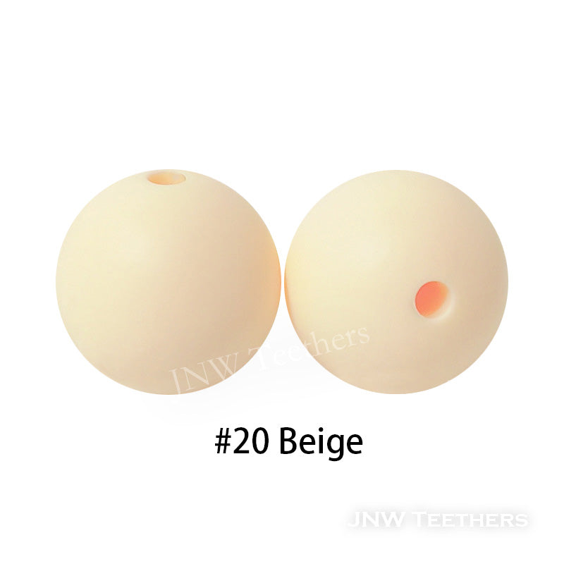 JNWTeethers 9mm silicone round beads beige