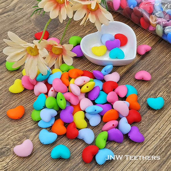 20mm heart silicone focal beads