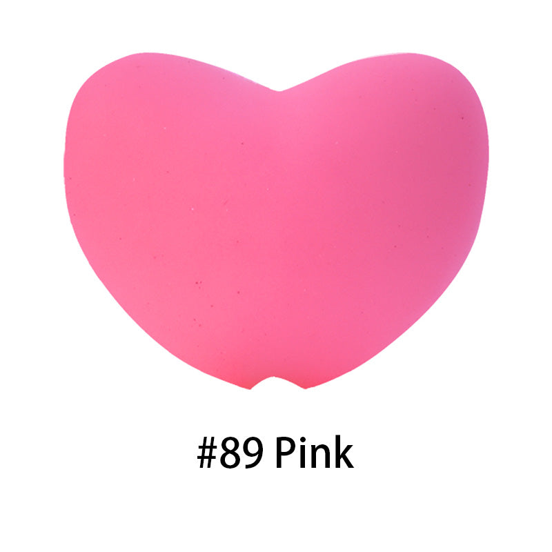 Pack 100 20mm Heart Shape Silicone Beads