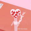 Pack 30 10mm Valentine's Day Heart Silicone Straw Topper Covers