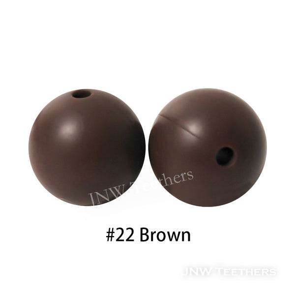 JNWTeethers 9mm silicone round beads brown