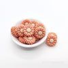 22mm peachy daisy silicone focal beads