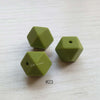 14mm &17mm Green Bean Silicone Hexagon Beads
