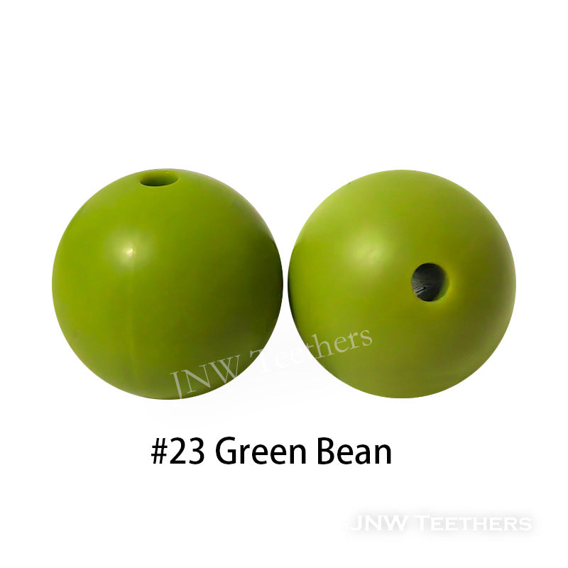 JNWTeethers 12mm silicone round beads green bean
