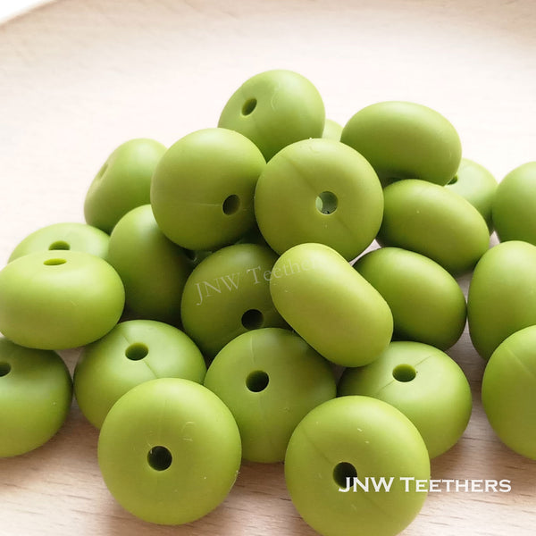 14mm Silicone Abacus - Green Bean