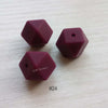 14mm &17mm  Wine Red Silicone Hexagon Beads