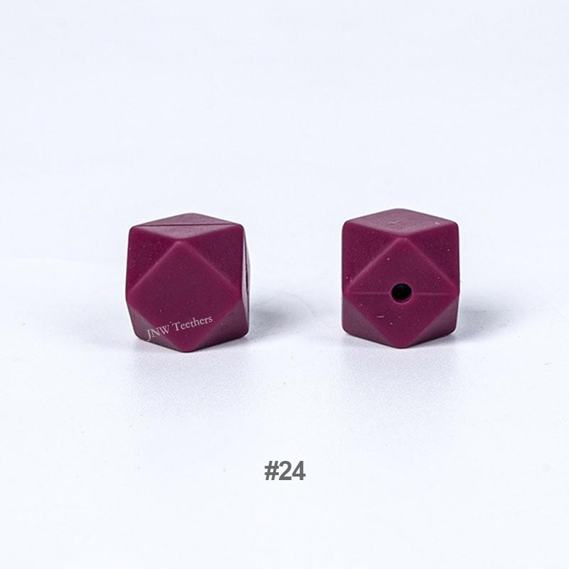 20pcs 14mm Silicone Hexagon Beads