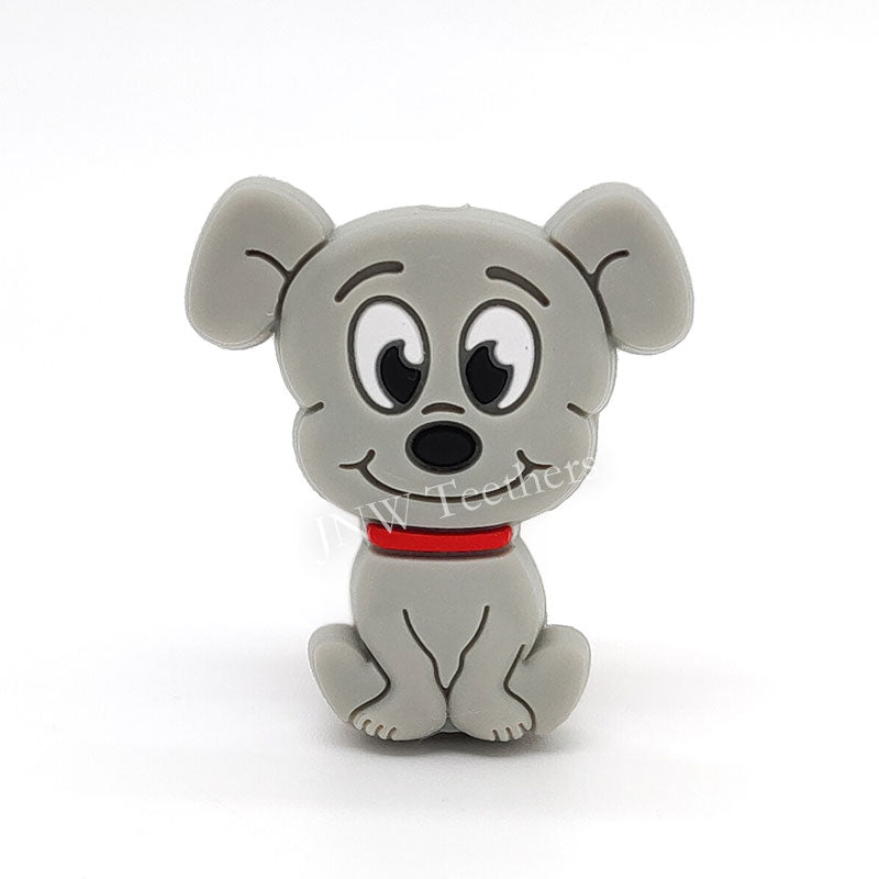 5pcs Dog Silicone Focal Beads