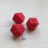 14mm &17mm Scarlet Red  Silicone Hexagon Beads