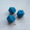 14mm &17mm  Deep Sky Blue Silicone Hexagon Beads